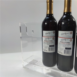 Wholesale wall mounted acrylic wine bottle rack holder 