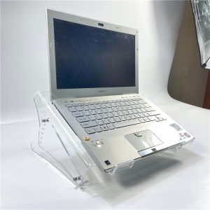 Wholesale clear angled clear acrylic laptop stand for office 
