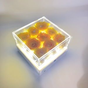 Yageli New luxury acrylic flower box christmas gift box with LED light 