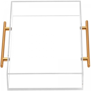 YAGELI custom clear lucite pallet acrylic serving tray with handles 