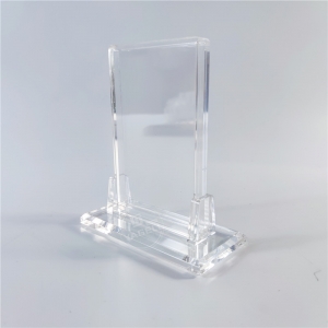 Clear wholesale lucite acrylic PSA graded card case box with stand 