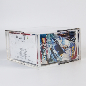 Transparent Pokemon acrylic booster case game box with a built-in lid 