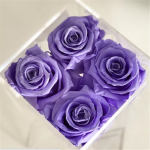 delux boutique 4  5 holes acrylic roses box with drawer for short stems flowers 