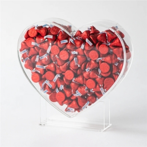 Transparent heart shape acrylic flower vase with stand 