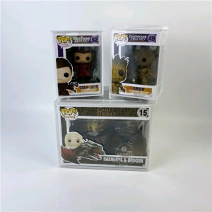 Wholesale clear sliding lid lucite acrylic funko pop case protector box 