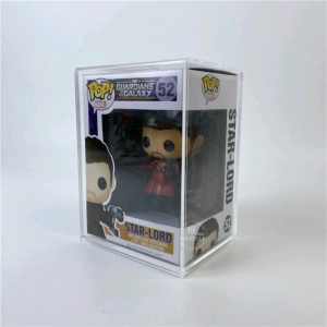 Transparent lucite acrylic funko pop case with sliding lid 