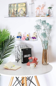 17 Inch Clear Acrylic Floating Shelves Wall Mounted Modern Display Racks 