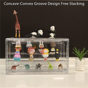 Acrylic Display Case Clear Display Stand 3 Tiers Riser Shelves Steps for Collectibles 