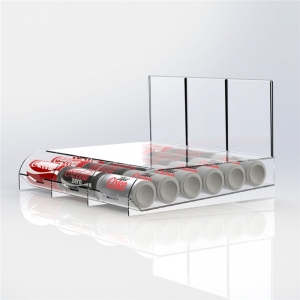 Customized wholesale acrylic can dispenser holder wit sign holder 