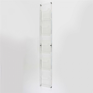 Wall mounted clear perspex brochure stand acrylic sign holder 
