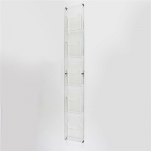 Wall mounted clear perspex brochure stand acrylic sign holder 