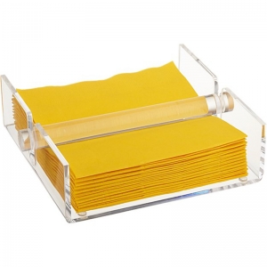 Wholesale square acrylic clear napkin holder dispenser with stick 