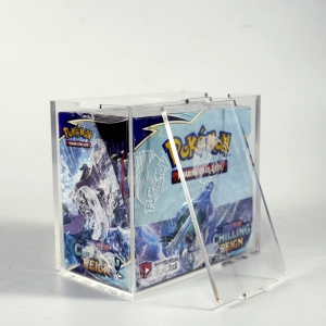 Transparent Pokemon acrylic booster case game box with a built-in lid 