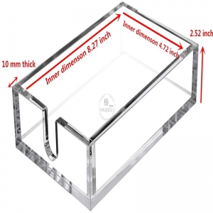 Clear custom lucite guest towel tray acrylic napkin holder 