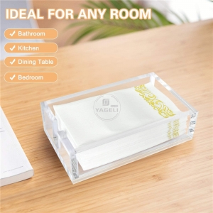 Clear perspex guest towel tray acrylic napkin holder wholesale 