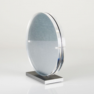 Double Sided Acrylic Circular Display Block Frame Holder 