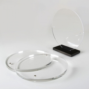 Double Sided Acrylic Circular Display Block Frame Holder 