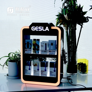 Black wholesale 3 tiers clear acrylic e cigarette vape display rack with LED light 