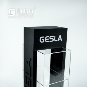 Luxury 3 tiers black acrylic e cigarette CBD vape oil display stand 