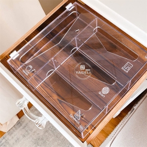 4 compartments  wall mounted acrylic ziplock bag storage dispenser 
