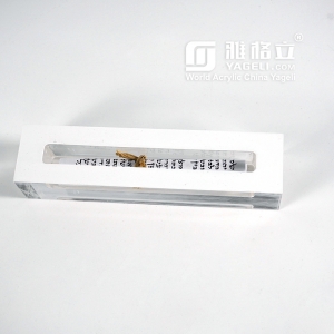 Clear black lucite acrylic Mezuzah scroll case holder for Judaica 