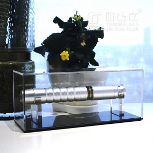 Wholesale clear acrylic lightsaber display box with black base 