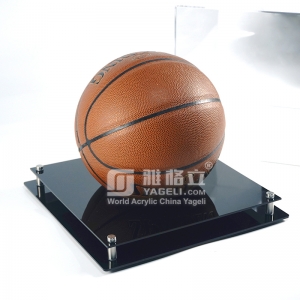 Wholesale black base clear acrylic basketball display case box 