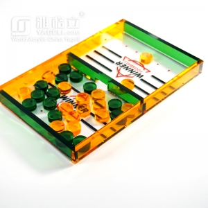 Neon colored acrylic sling puck board game foosball winner game 