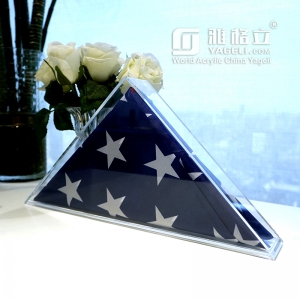 Clear Acrylic American Flag Memorabilia Display Case 