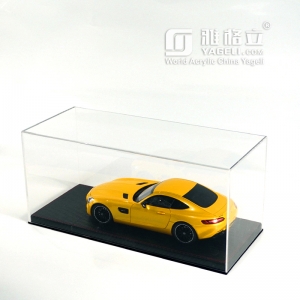 Clear 1:18  1:12 acrylic diecast model car display case with leather base 