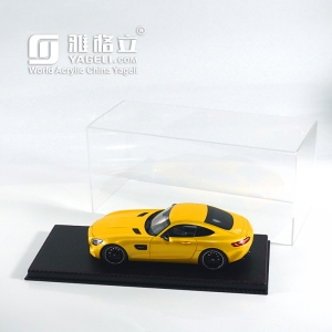 Clear 1:18  1:12 acrylic diecast model car display case with leather base 