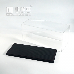 Clear 1:18  1:12 acrylic diecast model car display case with leather base 