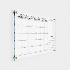 Dry Erase Monthly acrylic Calendar 