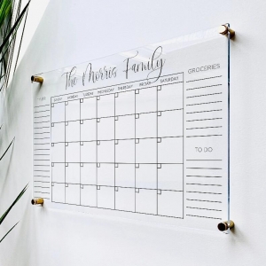 Dry Erase Monthly acrylic Calendar 