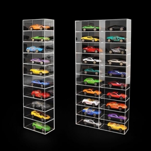 acrylic diecast model car display case with leather base 