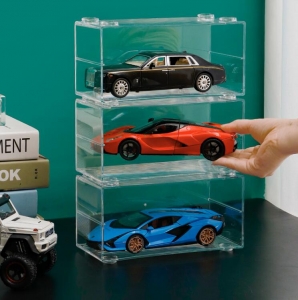 acrylic diecast model car display case with leather base 