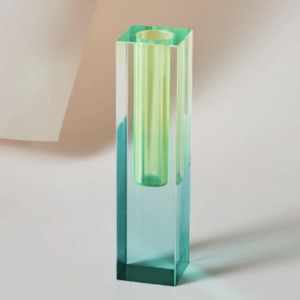 Color Modern Lucite Prism Vase 