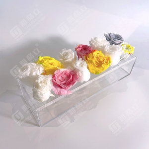 Flower Vase Acrylic Rectangular Floral Centerpiece 