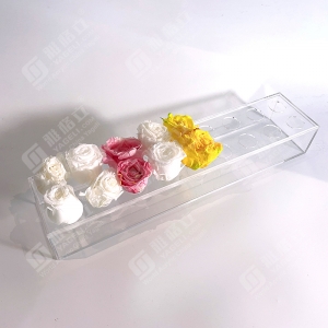 Flower Vase Acrylic Rectangular Floral Centerpiece 
