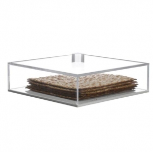 Factory Judaica SQUARE MATZOS LUCITE BOX 