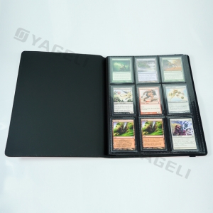high quality 9 pocket leather trading card binder 