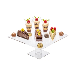 manufacturer square tiered acrylic cake stand for party 
