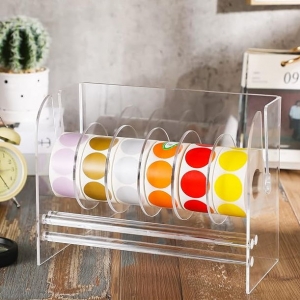 Acrylic Sticker label Organizer Dispenser Stand 