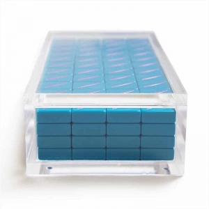 Transparent Sliding Lid Lucite Mahjong Tiles Game Set Acrylic Case 