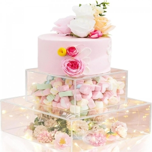 clear acrylic cake stand box