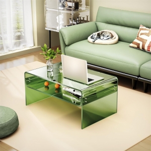 Custom modern green color acrylic coffee tables for home 