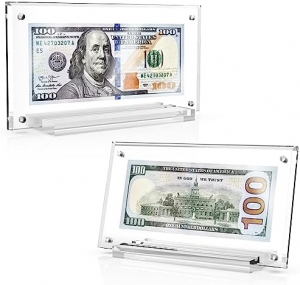 Acrylic Dollar Bill currency Frame Display Holder 