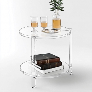 Modern Clear Acrylic End Table 