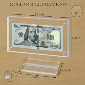 Dollar Bill Frame Display Acrylic Dollar Bill Holder