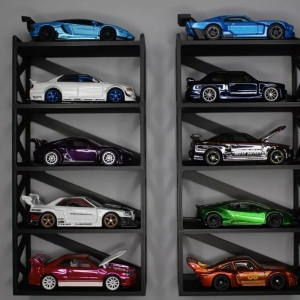 Black 5 tiers 1:64 Plastic Model Car Display Shelf 